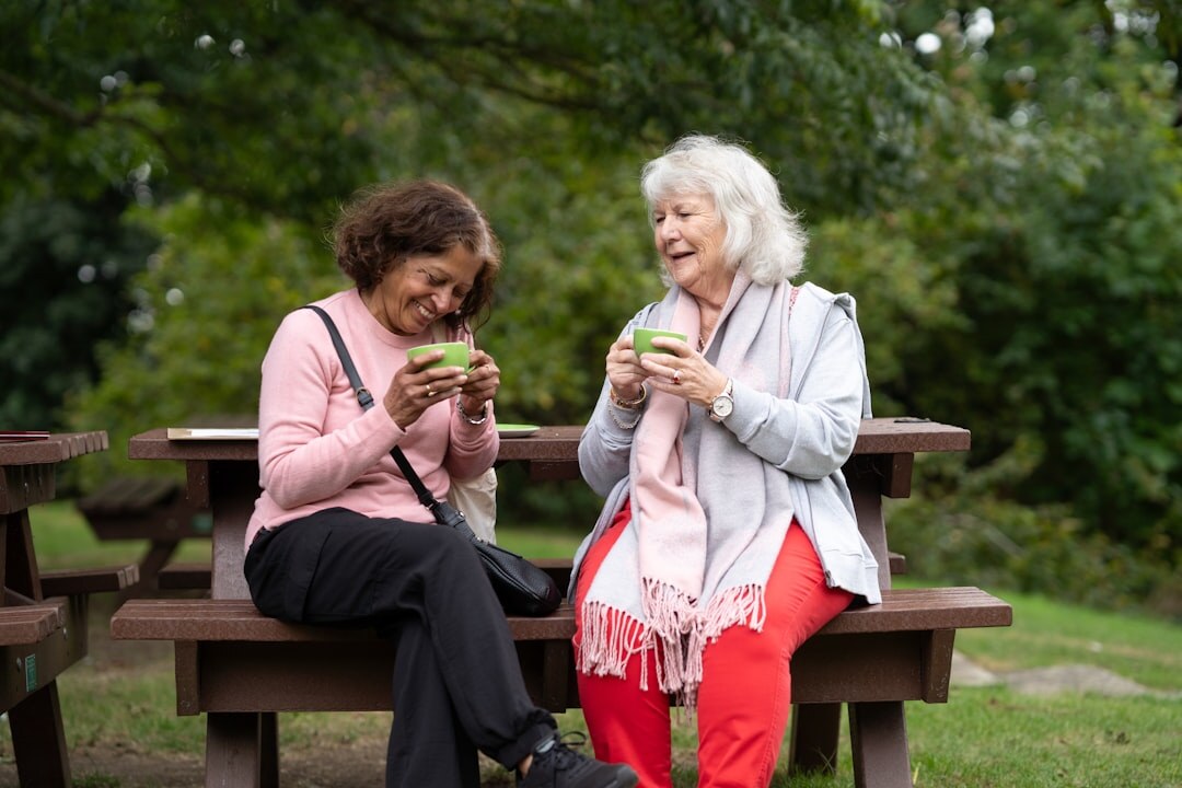 seniors having coffee together