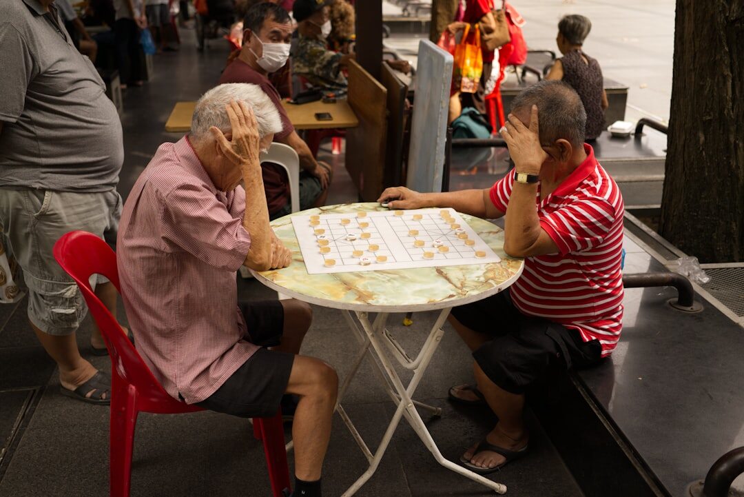 seniors playing cards