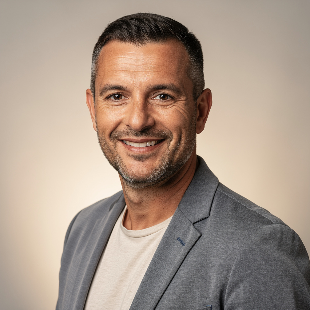Portrait of a friendly Croatian man in his forties smiling