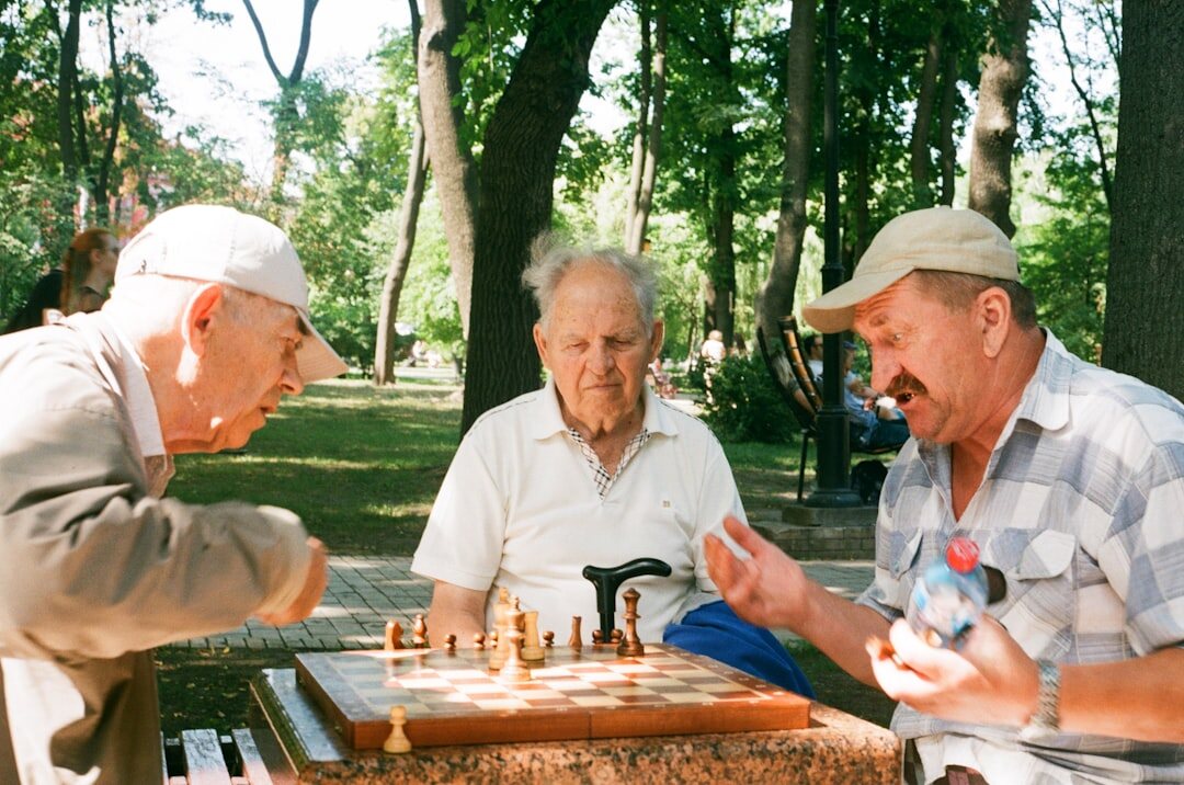 seniors playing board games